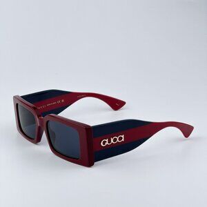 Gucci Women BRAND NEW Sunglasses Burgundy Blue Rectangular GG1860S 003